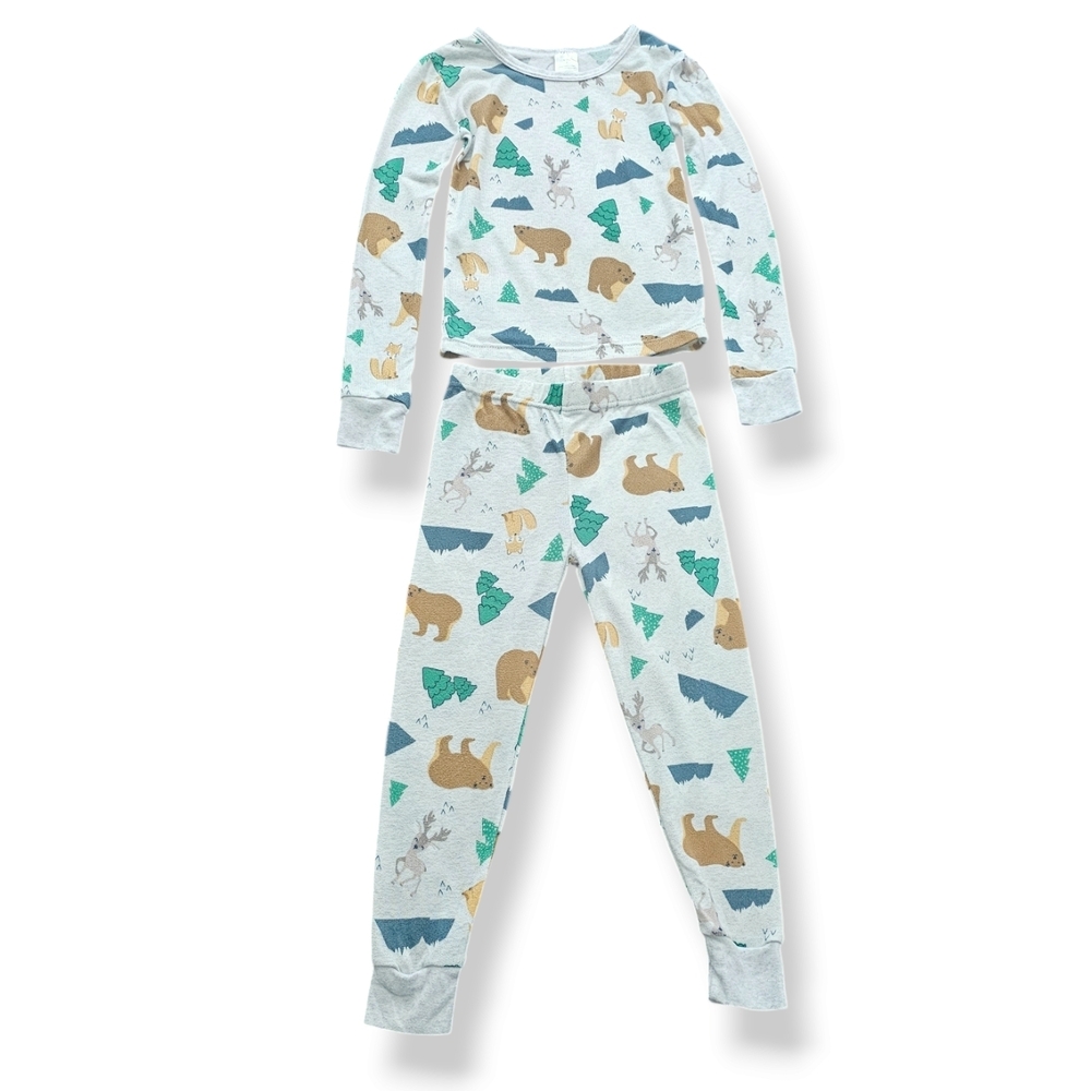 Modern Kids Bear-Woods Print Pajama Set Size 4